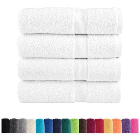 Asciugamani da Bagno SOLUND 4 pz Bianchi 100x150 cm 600gsm - Foto 2