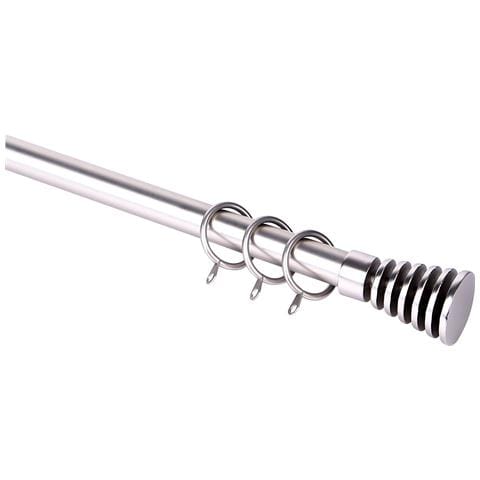 Scorritenda In Acciaio Estensibile Color Argento Brixo Etruria Vortice - Estensibile Da 122 Cm A 213 Cm - Foto 1