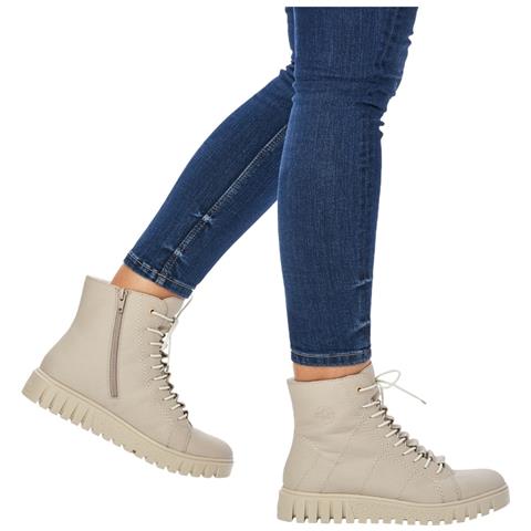 Beige Casual Closed Ladies Mid Height Boots Stivaletti Pelle Sintetica Scarpe Donna Beige Eu 39, Y3420-61 - Foto 2