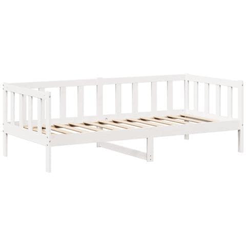 Set Dormeuse e Panca con Tetto Bianco 90x200cm Massello Pino - Foto 10