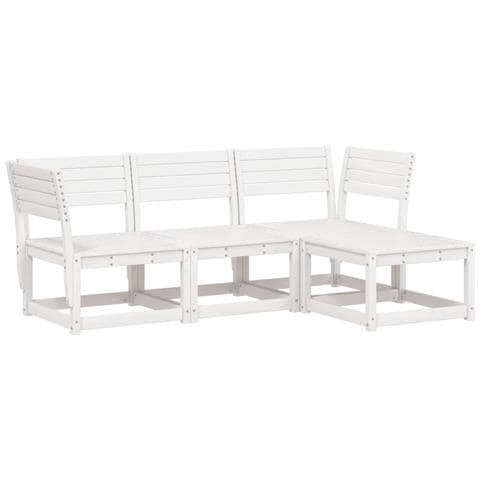 Set Salotto Da Giardino 4 Pz Bianco In Legno Massello Di Pino - Foto 2