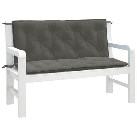 Cuscini Panca Giardino 2pz Grigio Scuro Mélange 120x50x7 Cm - Foto 1