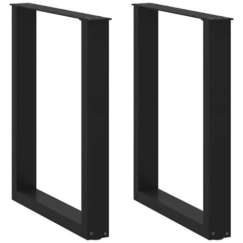 Gambe Tavolo Pranzo A Forma U 2 Pz Nero 60x(72-73) Cm Acciaio - Foto 1