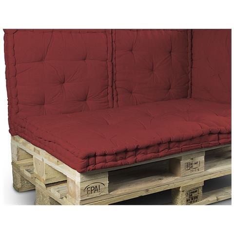 Cuscino Mattonella Per Seduta-schienale Divani Pallet Cuscino Per Bancale 80x120 80x120 Bordeaux - Foto 2
