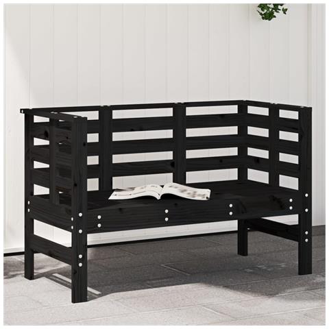 Lusso Casadino -  Panca Da Giardino Nera 111,5x53x71 Cm Legno Massello Di Pino - Foto 8