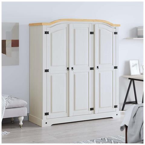 Lusso Casadino -  Lusso Casadino -  Armadio In Legno Di Pino Messicano Corona 3 Ante Bianco - Foto 1