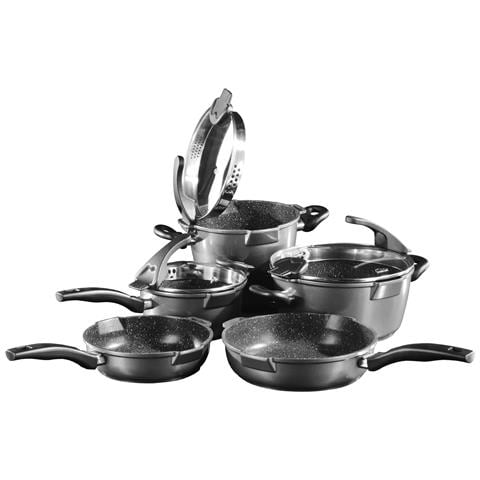 Batteria Di Pentole, 8 Pezzi, Con Coperchi In Vetro Con Colino Integrato, Anche Per Piani Cottura A Induzione - Foto 1