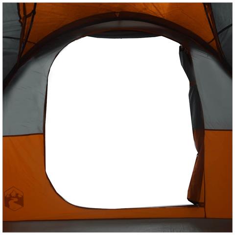Tenda Familiare a Tunnel 6Persone Grigia Arancione Impermeabile - Foto 8