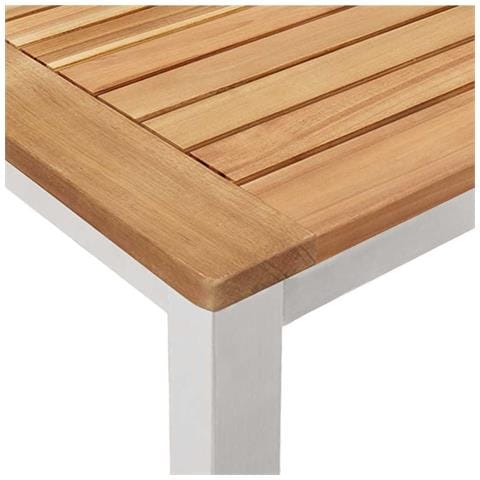 Set da Pranzo da Giardino  5 Pezzi in Teak Massello, Tavolo da Pranzo Outdoor  180x90x75 cm in Teak Massello - Foto 9