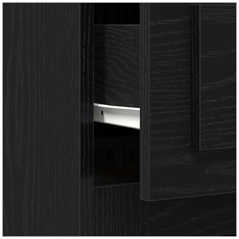 Scrivania con spazio di stoccaggio Rovere Nero 50x115x75 cm Legno ingegnerizzato - Foto 9