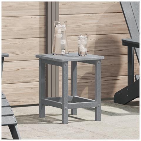 Tavolo Laterale Adirondack Grigio chiaro 38x38x45 cm HDPE - Foto 2