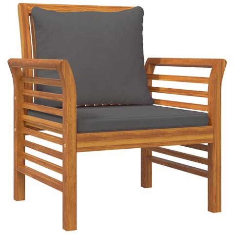 Set Mobili da Giardino 3pz con Cuscini Legno Massello di Acacia - Foto 9