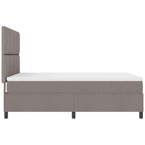 Letto con Rete a Molle con Materasso Taupe 140x190 cm Tessuto - Foto 9
