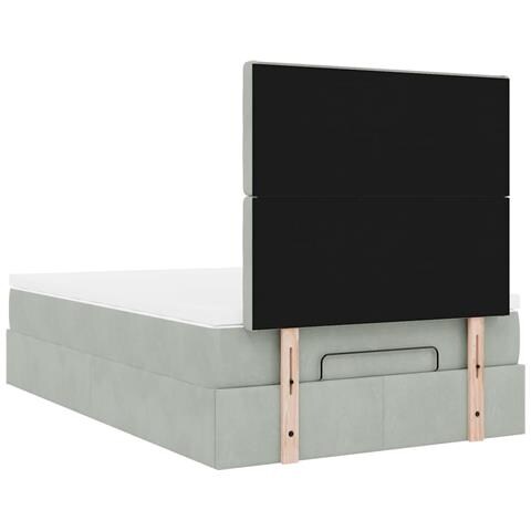 Struttura Letto Pouf con Materassi 120x190 cm Velluto - Foto 9