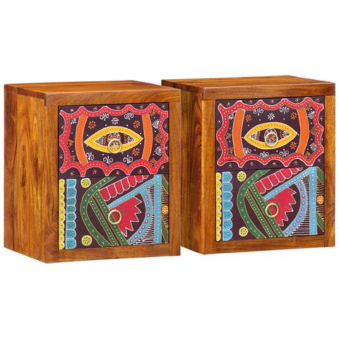 Comodini 2 pezzi 35x30x40 cm Legno Massello di Acacia - Foto 1