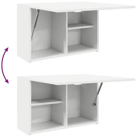 Mobile da Bagno a Parete Bianco 60x25x40cm in Legno Multistrato - Foto 9