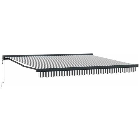 Tenda Retrattile Antracite e Bianca 4x3 m Tessuto e Alluminio - Foto 1
