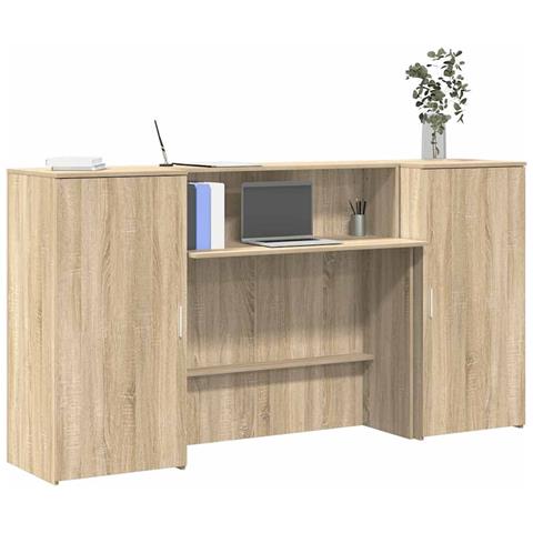 Banco Reception Rovere Sonoma 200x50x103,5 cm Legno Multistrato - Foto 2