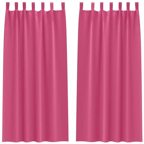 Tende con tende 2 pcs Rosa Vivo Poliestere - Foto 1