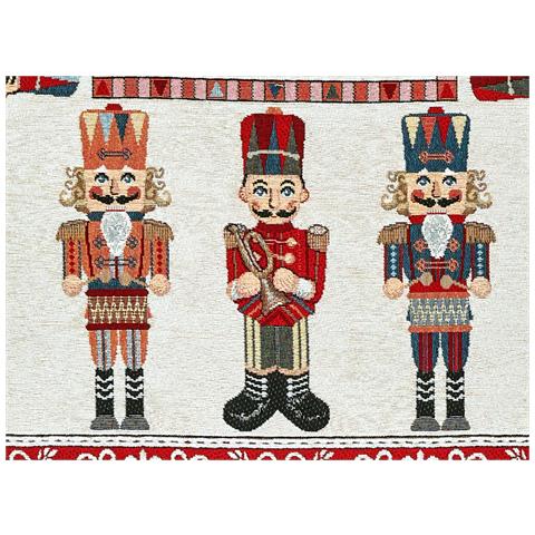 Tovaglia Centrotavola Centrino Tavolo Fantasie Natalizie Cinigliato Piazzato Made Italy 90x90 Schiaccianoci - Foto 2