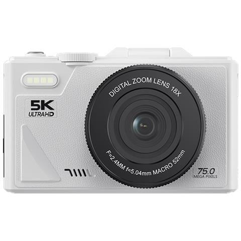 Fotocamera Digitale 5k Ultra Hd Da 75mp Con Scheda Da 128gb, Adattatore Type-c E Lettore - Foto 2