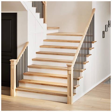 Gradini 12 pz 120x25x2 cm in Rovere Massello Non Trattato - Foto 2