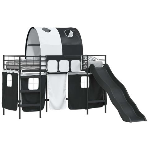Struttura del letto loft per bambini Nero 74,5 x 190 cm Metallo - Foto 1