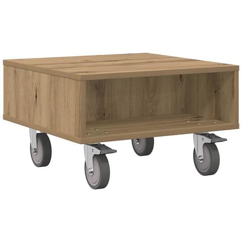 Tavolino con Ruote Rovere artigianale 50,5 x 50 x 30 cm - Foto 1