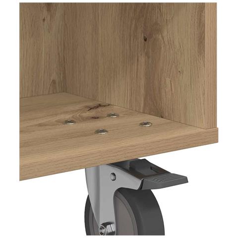 Tavolino con Ruote Rovere artigianale 50,5 x 50 x 30 cm - Foto 9