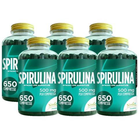 Spirulina 500 mg 650 Compresse - Alga Spirulina in Compresse - Azione di Sostegno e Ricostituente (Confezione sestupla) - Foto 1