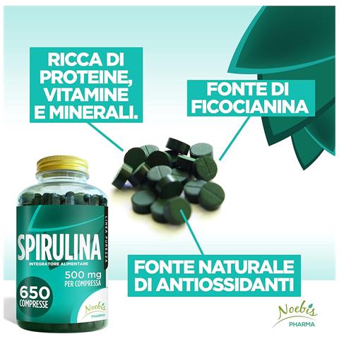 Spirulina 500 mg 650 Compresse - Alga Spirulina in Compresse - Azione di Sostegno e Ricostituente (Confezione sestupla) - Foto 5