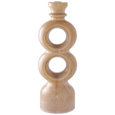 Portacandela In Ceramica Marrone Alto 10x9x30 Cm - Foto 1