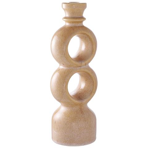 Portacandela In Ceramica Marrone Alto 10x9x30 Cm - Foto 2