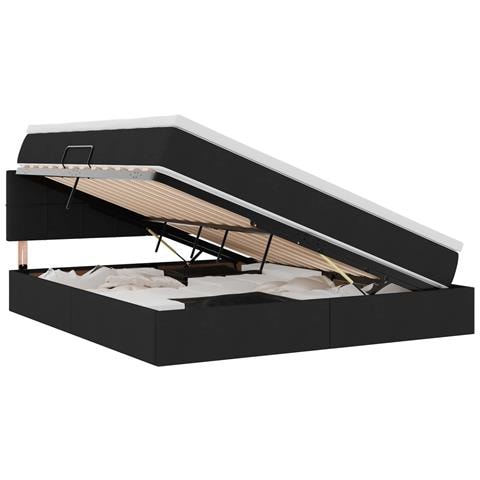 Letto con contenitore e materasso Nero 160 x 200 cm - Foto 1