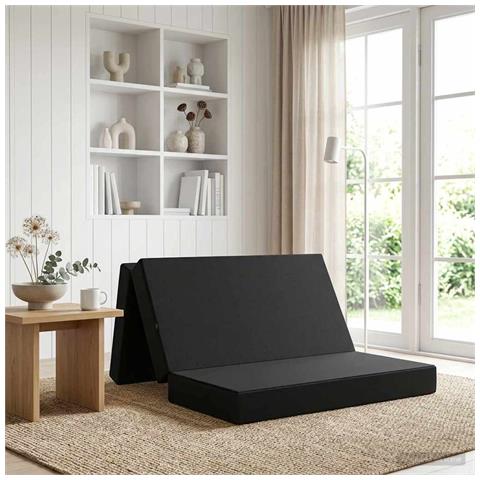 Divano Letto Pieghevole 140 x 67 x 45 cm Nero - Foto 2
