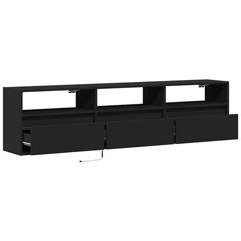 Mobile TV a parete con LED Nero 180x31x45 cm - Foto 9