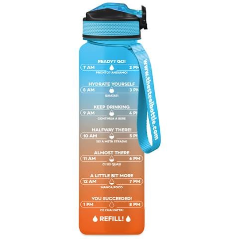 MWB1L#5SK borraccia Uso quotidiano 1000 ml Tritan Blu, Arancione - Foto 1