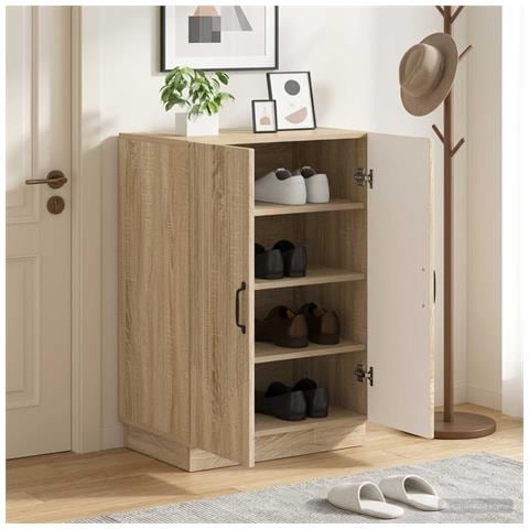 Mobile per scarpe HOORN 59,5 x 39,5 x 87 cm Rovere Sonoma - Foto 2
