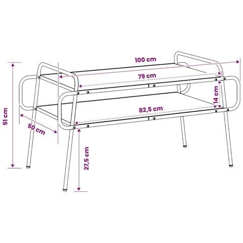Tavolino da salotto Sonoma grigio 100 x 50 x 51 cm - Foto 8
