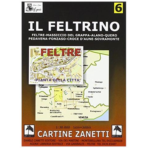 Cartograph - Il feltrino. Feltre, Massiccio del Grappa, Alano, Quero, Pedavena, Fonzaso, Croce d'Aune, Sovramonte 1:30.000 - Foto 1