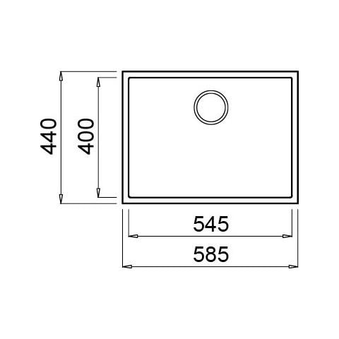 Lavello Quadra 110 Keratek Plus Sottotop 58x44 cm 1 vasca Colore Bianco Assoluto 96 - Foto 2
