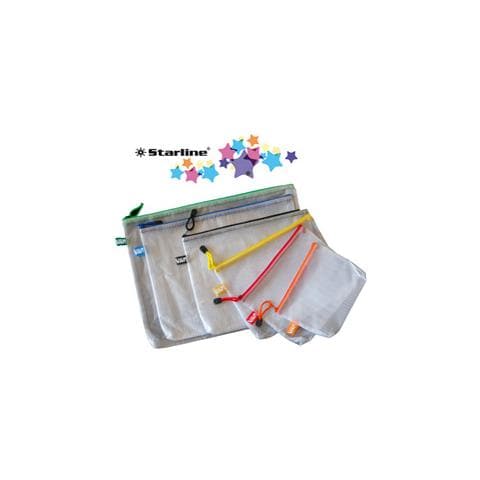 Confezione da 5 Pezzi Busta In Pvc a Rete B4-31,2x41,2cm Con Cerniera Verde - Foto 1