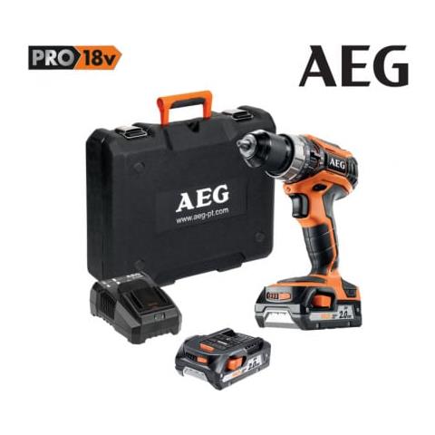 Trapano A Percussione Aeg 18v Pro Lithium - 2 Batterie 2.0ah - 1 Caricabatterie Bsb18c2li-202c - Foto 2
