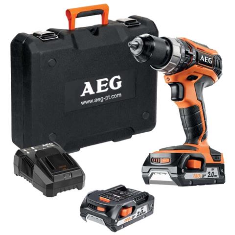 Trapano A Percussione Aeg 18v Pro Lithium - 2 Batterie 2.0ah - 1 Caricabatterie Bsb18c2li-202c - Foto 5