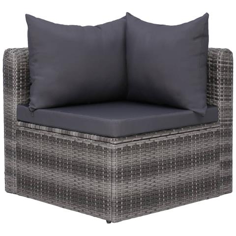 Set Divani Da Giardino 7 Pz Con Cuscini In Polyrattan Grigio - Foto 2