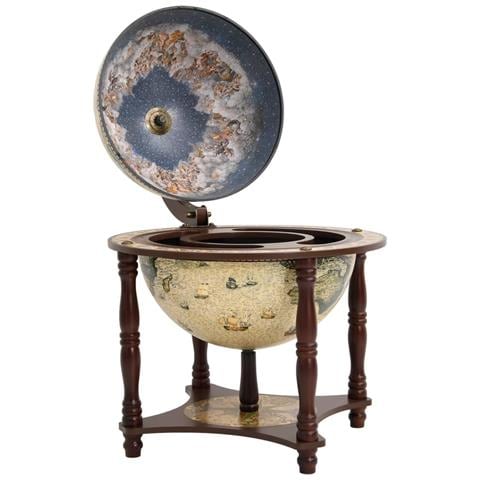 Bar A Globo Portavini Marrone Legno Massello Di Eucalipto - Foto 6