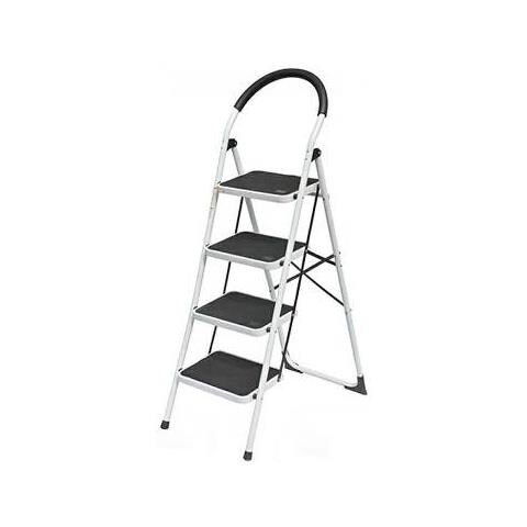 Scaletta Pieghevole 5five A 4 Gradini - Metallica, Altezza 124 Cm, Portatile