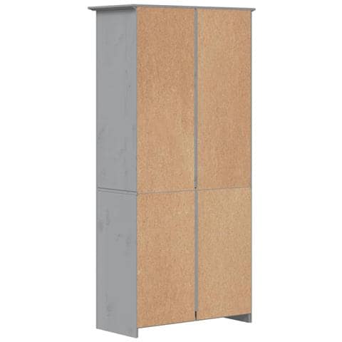 Libreria BODO 5 Ripiani 82x40x173 cm Legno Massello Pino Grigia - Foto 2