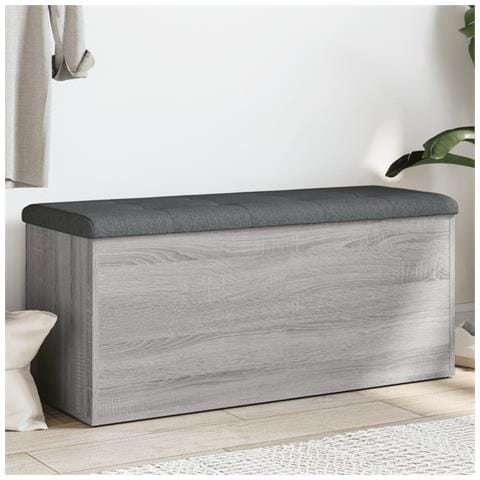 Panca Portaoggetti Grigio Sonoma 102x42x45 Cm Legno Multistrato - Foto 1