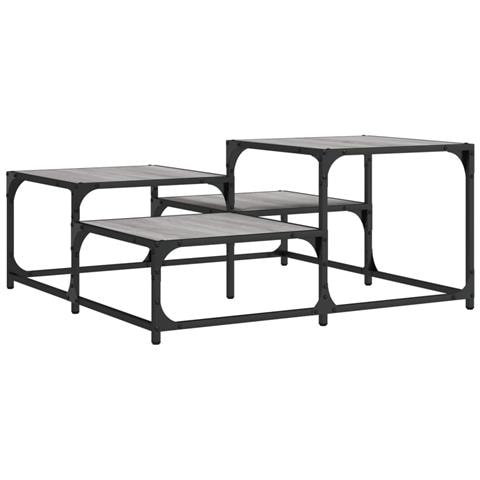 Tavolino Salotto Grigio Sonoma 87,5x87,5x40cm Legno Multistrato - Foto 2